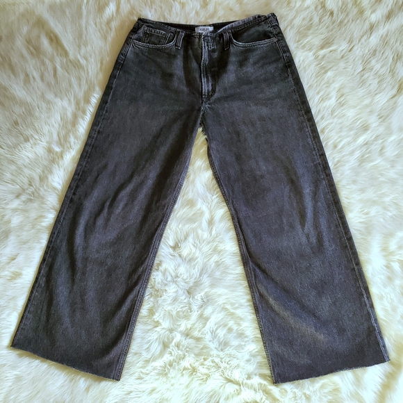 Agolde Lex Wide Leg Jean in Paradox Faded Black Size 28 Raw hem - Picture 5 of 14